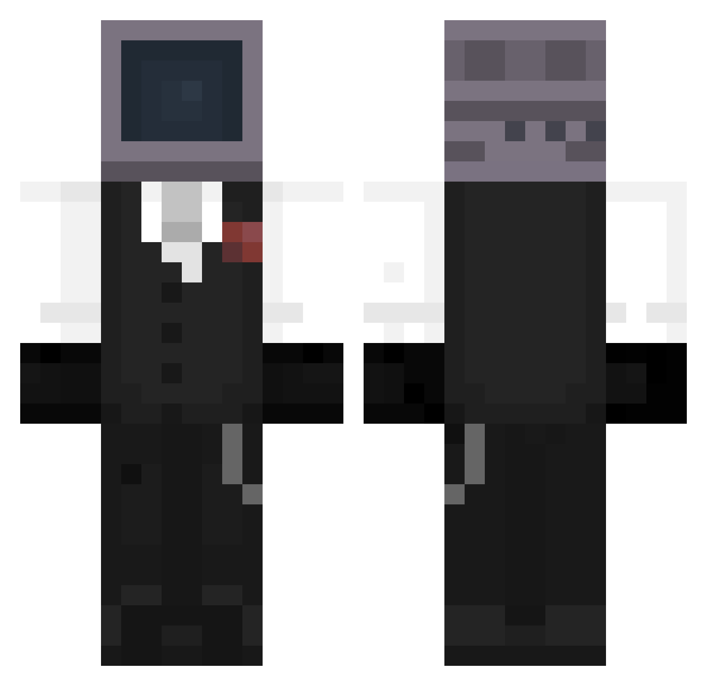 Ykar0 Minecraft skin, front and back view