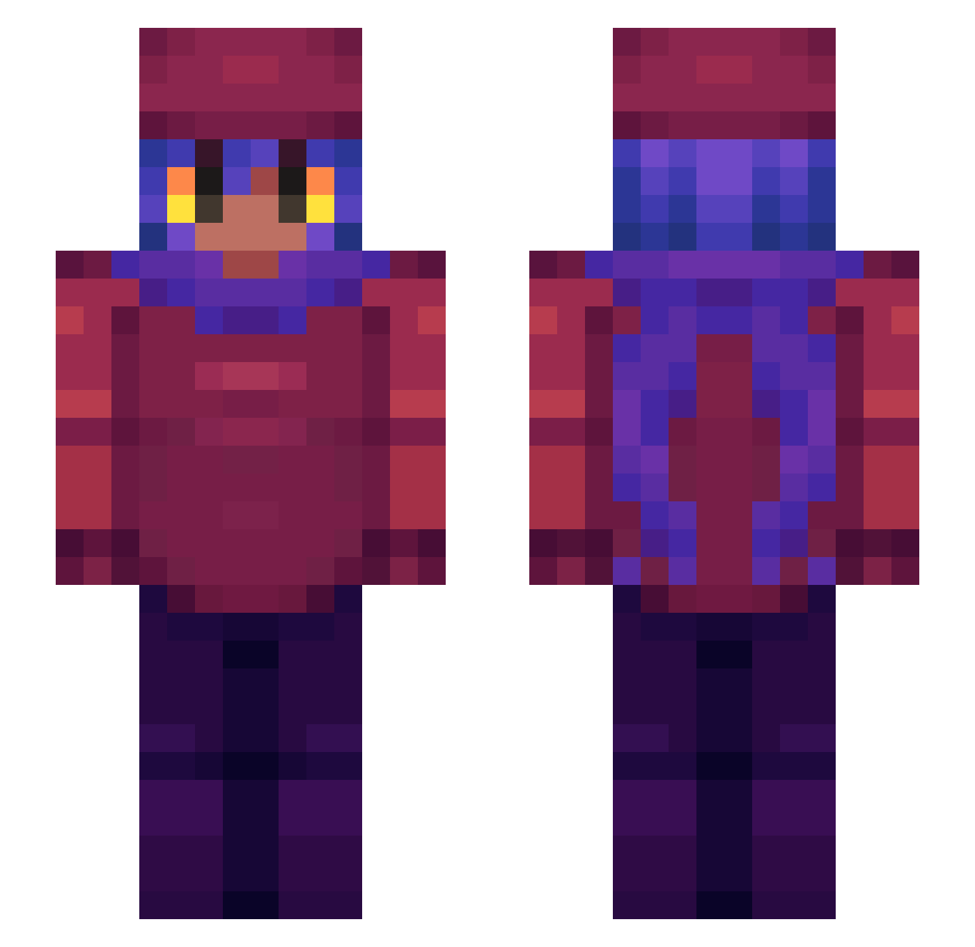 osuas Minecraft skin, front and back view