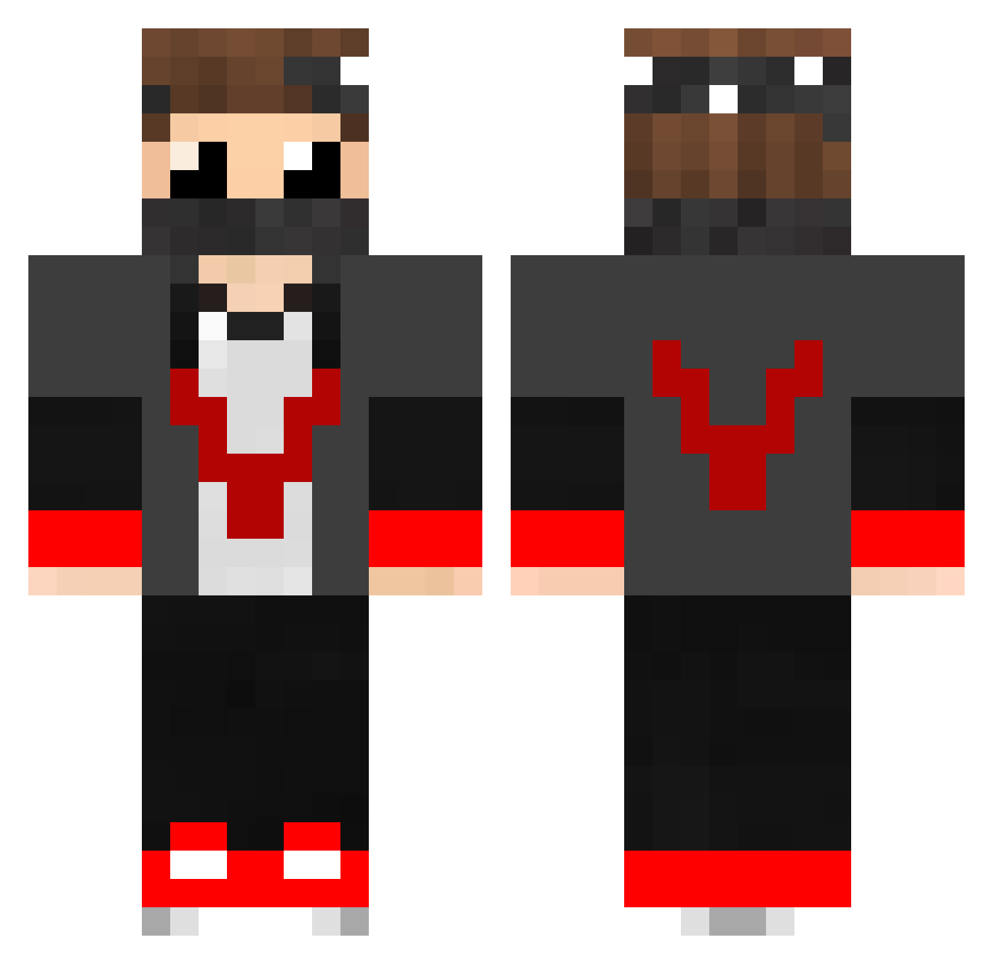 vMalix Minecraft skin, front and back view