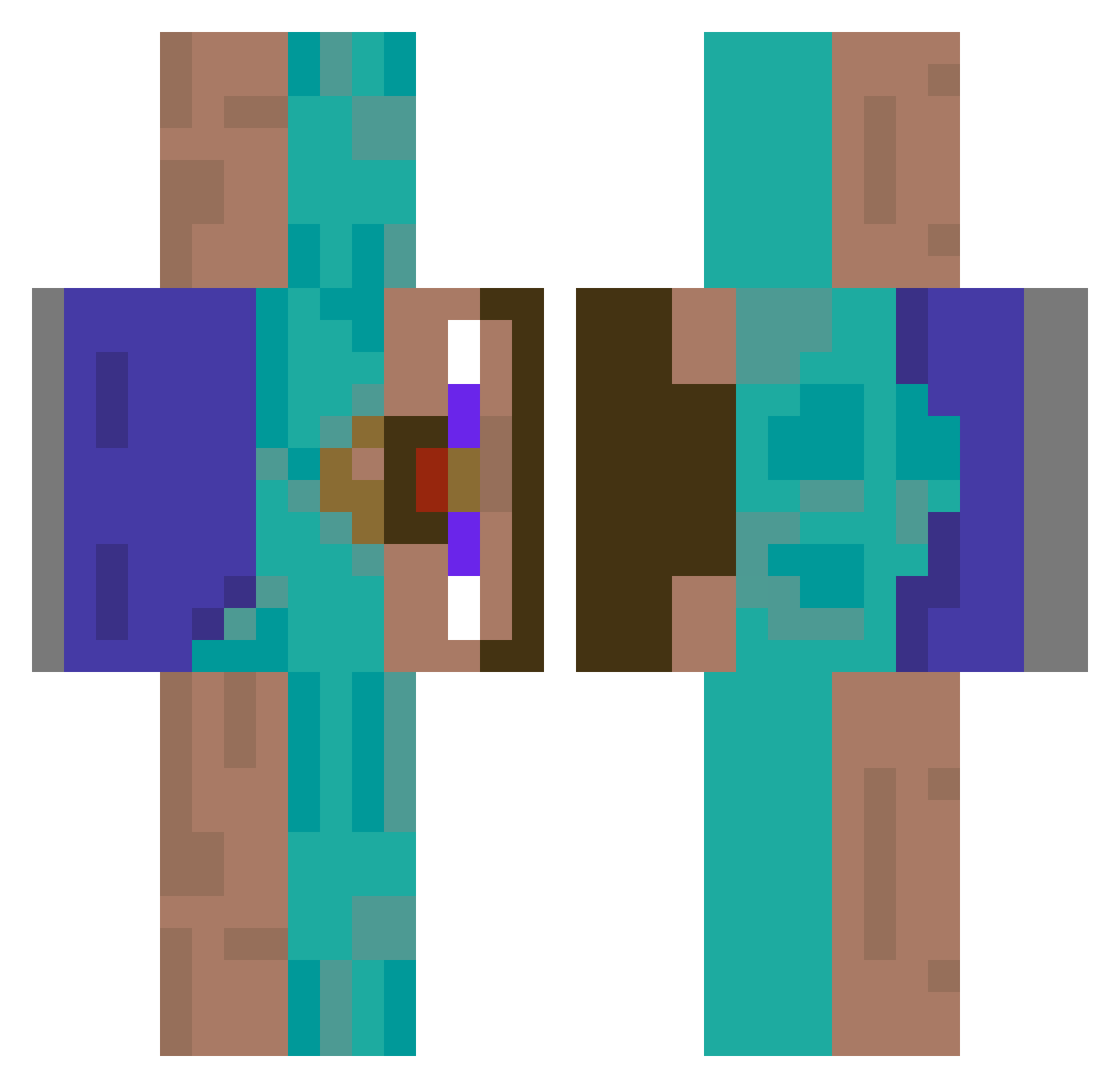 p6ssy Minecraft skin, front and back view
