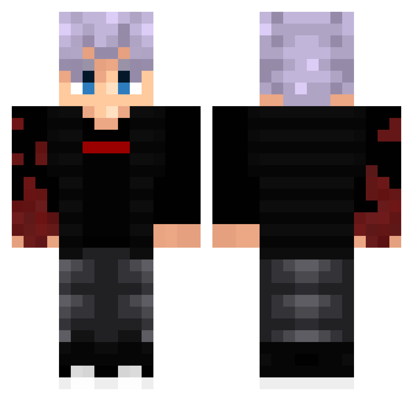 I3oody Minecraft skin, front and back view