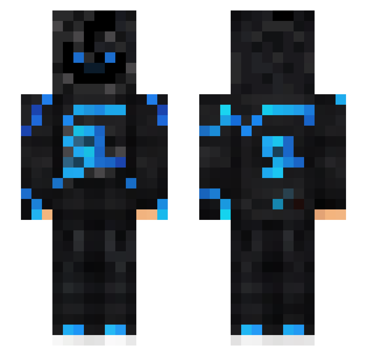 Dovh Minecraft skin, front and back view