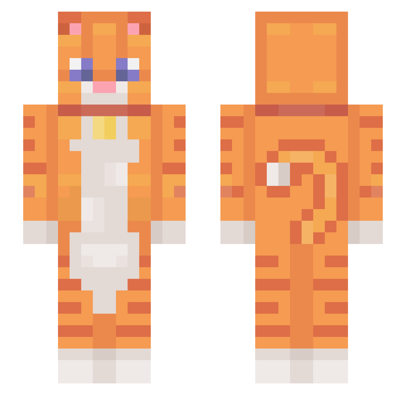 JetBelial Minecraft skin, front and back view