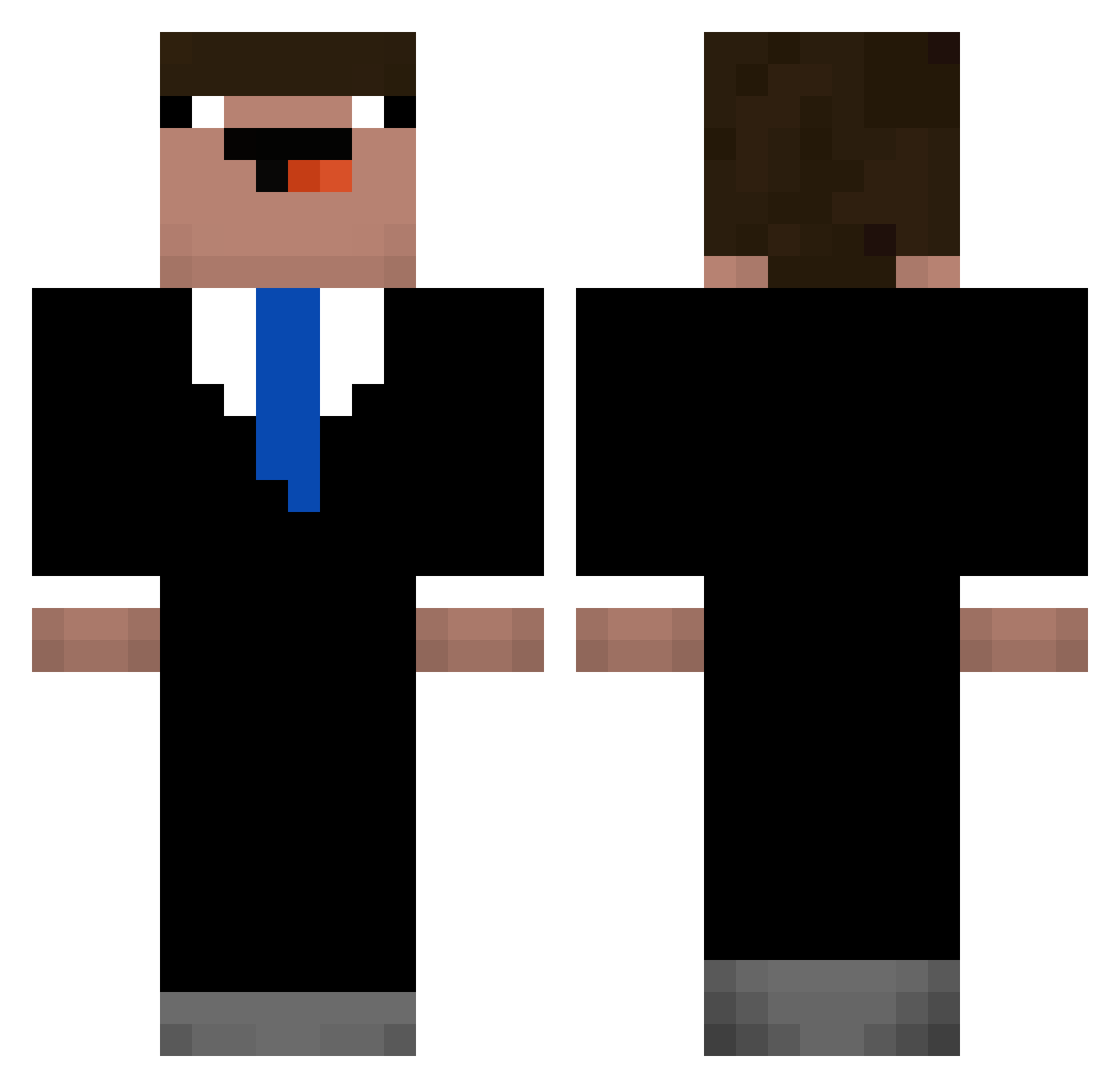 Zemix13 Minecraft skin, front and back view
