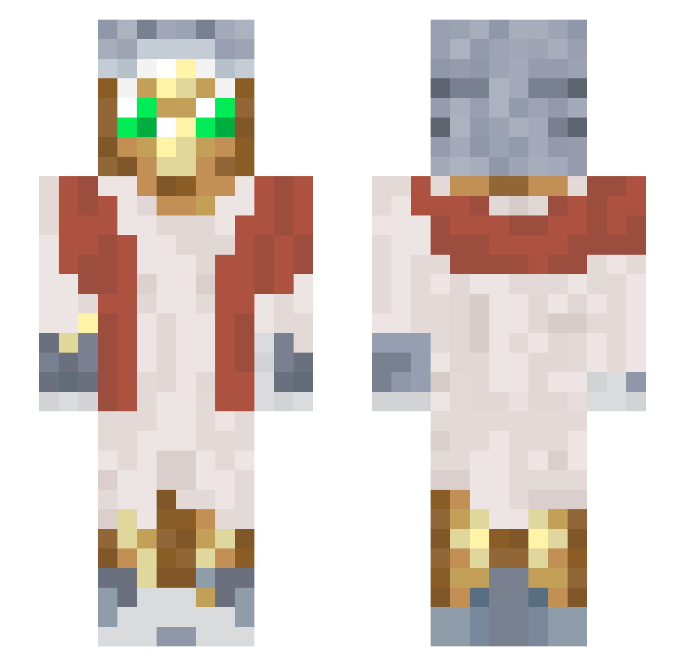 IconicFlames Minecraft skin, front and back view