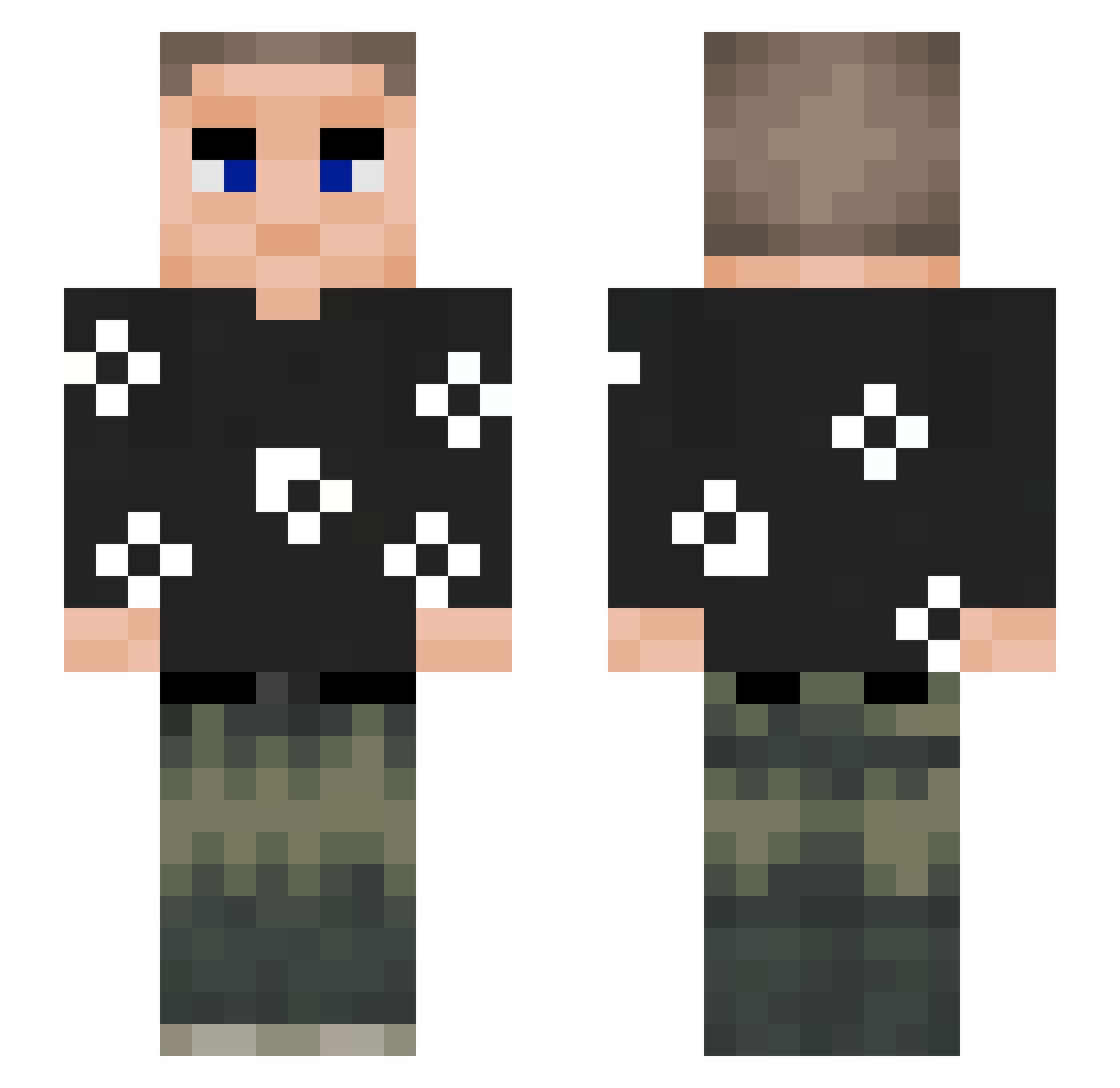 Moeodersooo Minecraft skin, front and back view