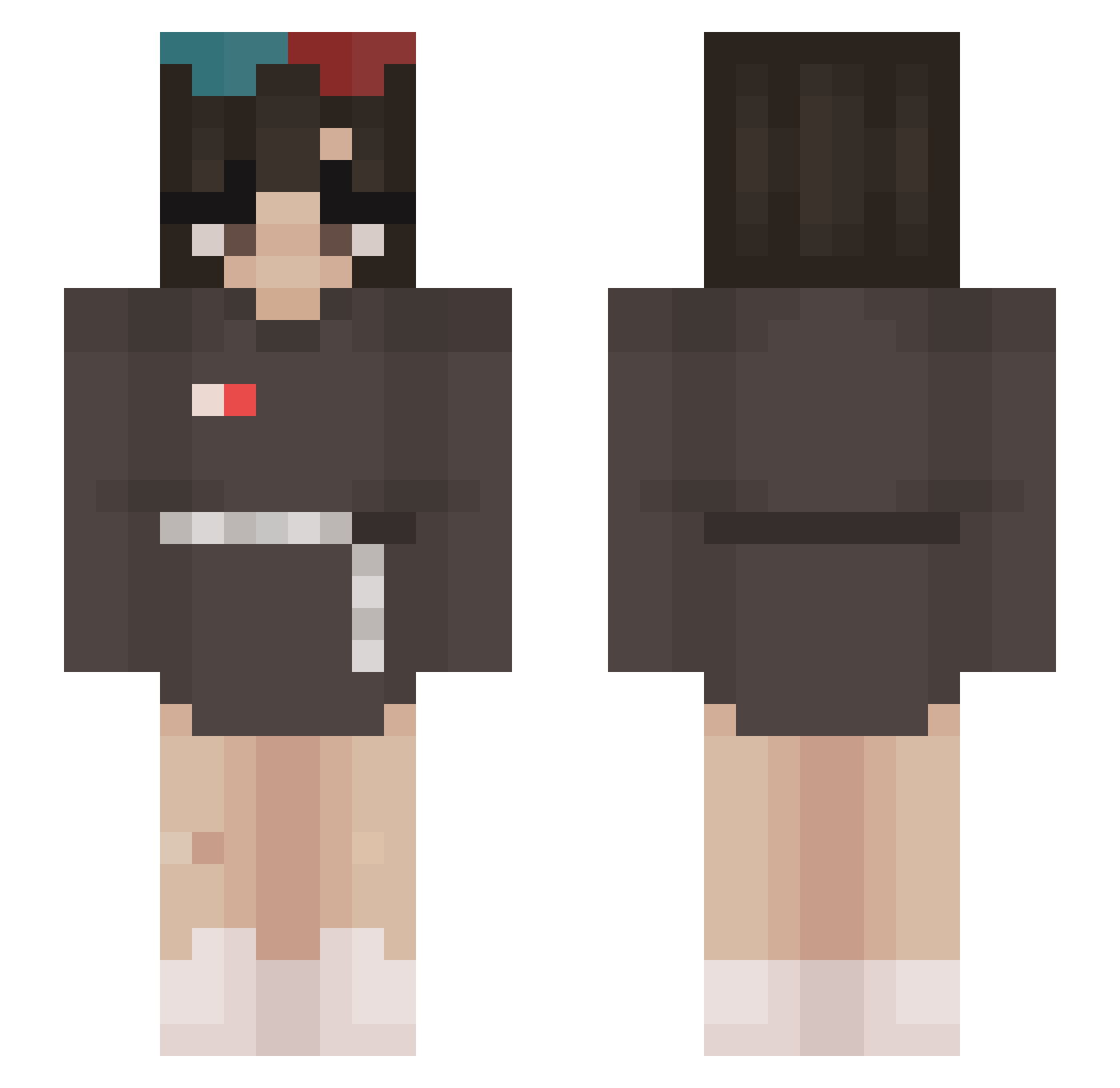 UnderscoreKitKat Minecraft skin, front and back view