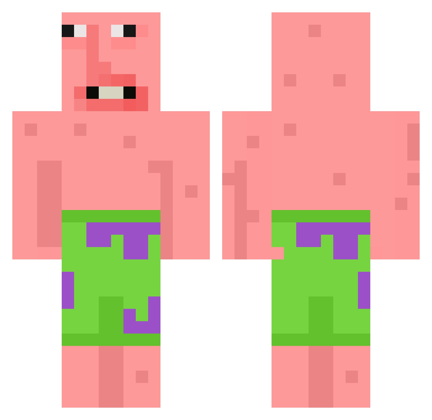 taeraphi Minecraft skin, front and back view