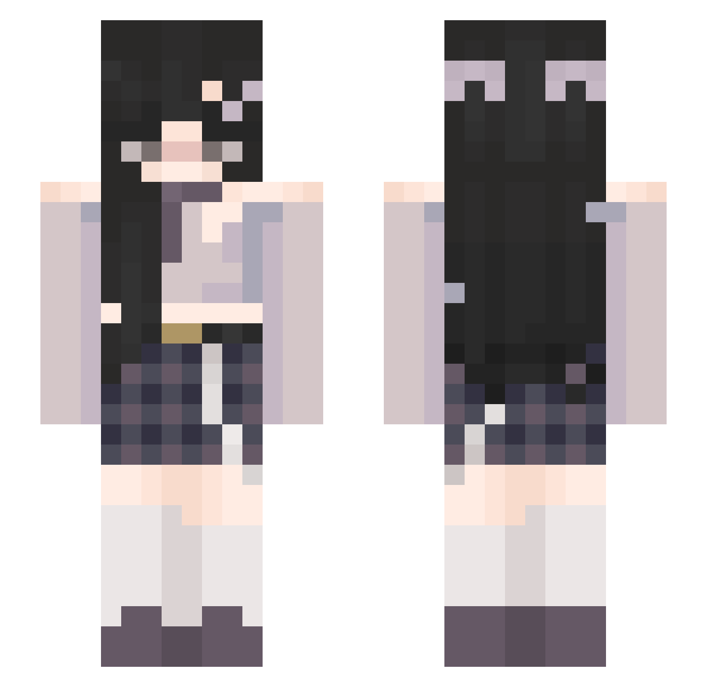 SpicyGF Minecraft skin, front and back view