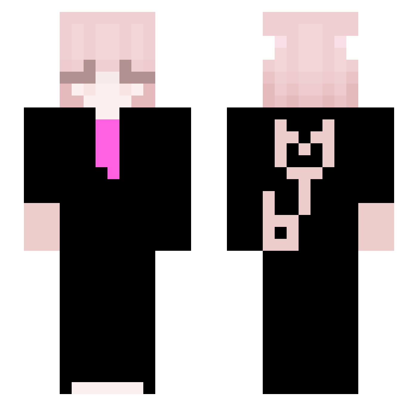 Essmii Minecraft skin, front and back view