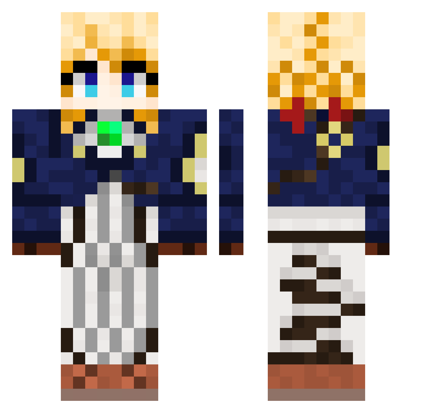 Seira18 Minecraft skin, front and back view