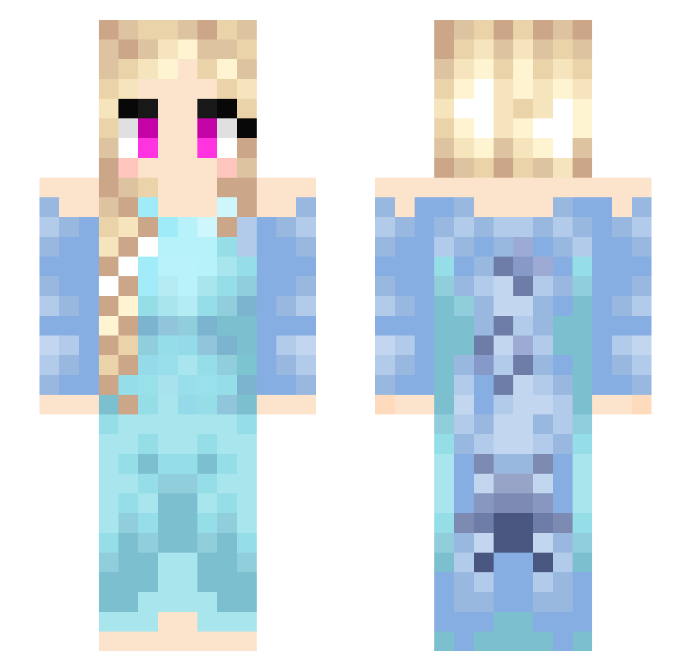 Yardsman Minecraft skin, front and back view