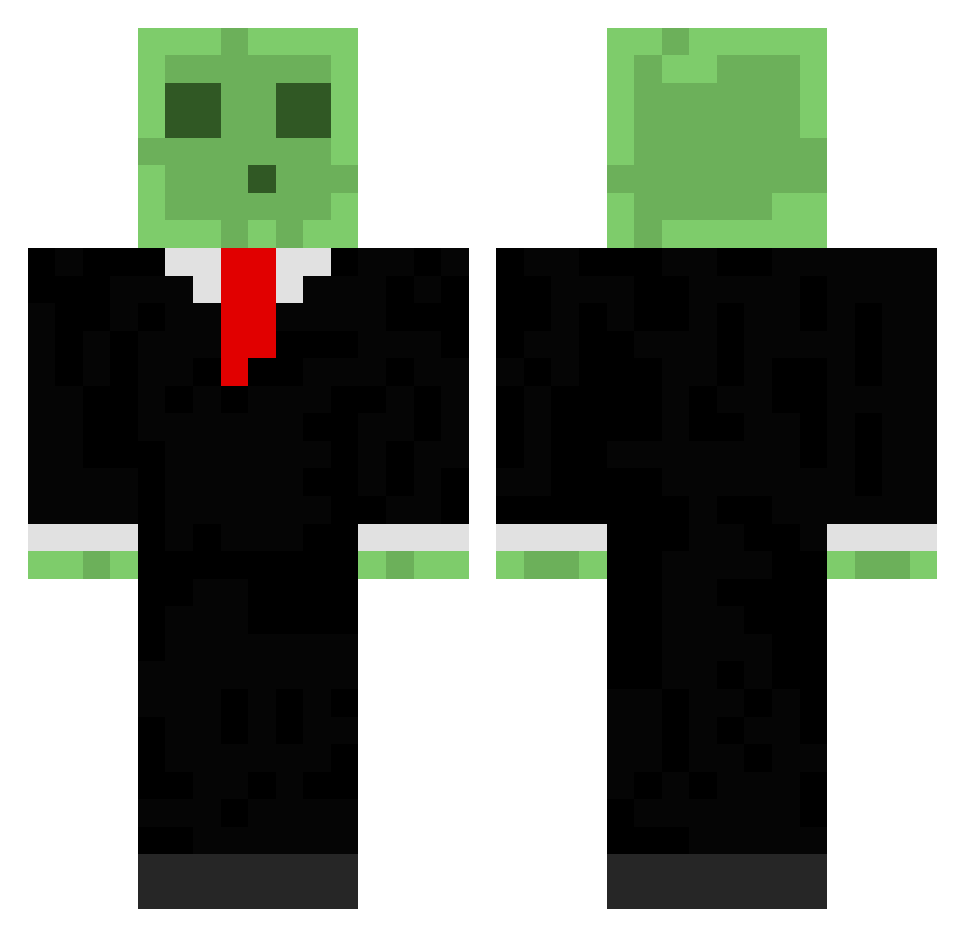 SpyBug Minecraft skin, front and back view