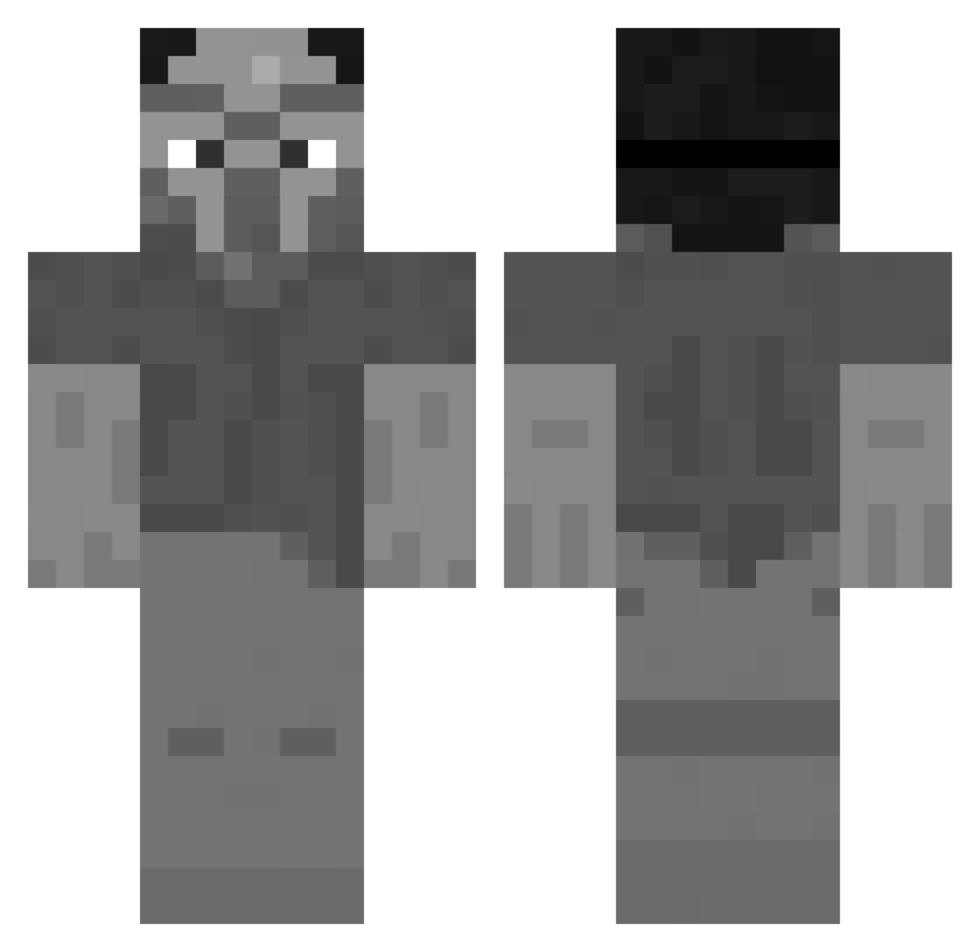 afpm Minecraft skin, front and back view