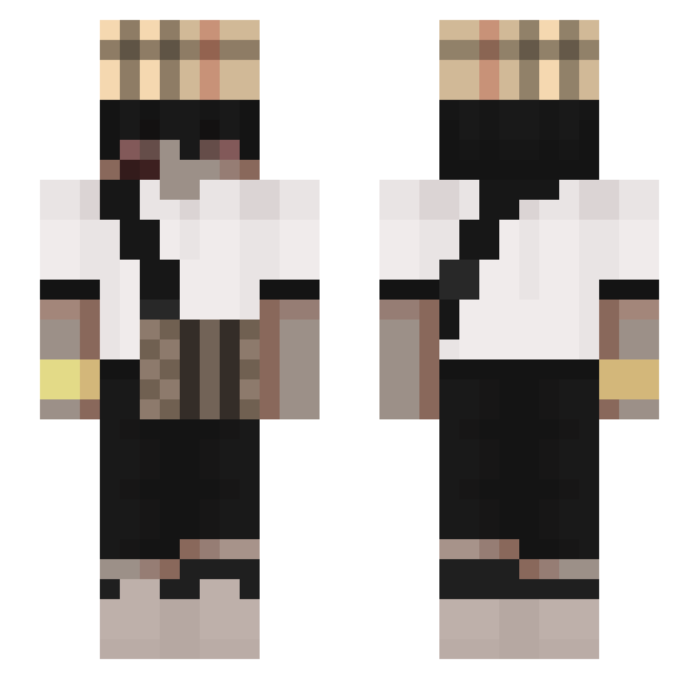 YurooBinks Minecraft skin, front and back view