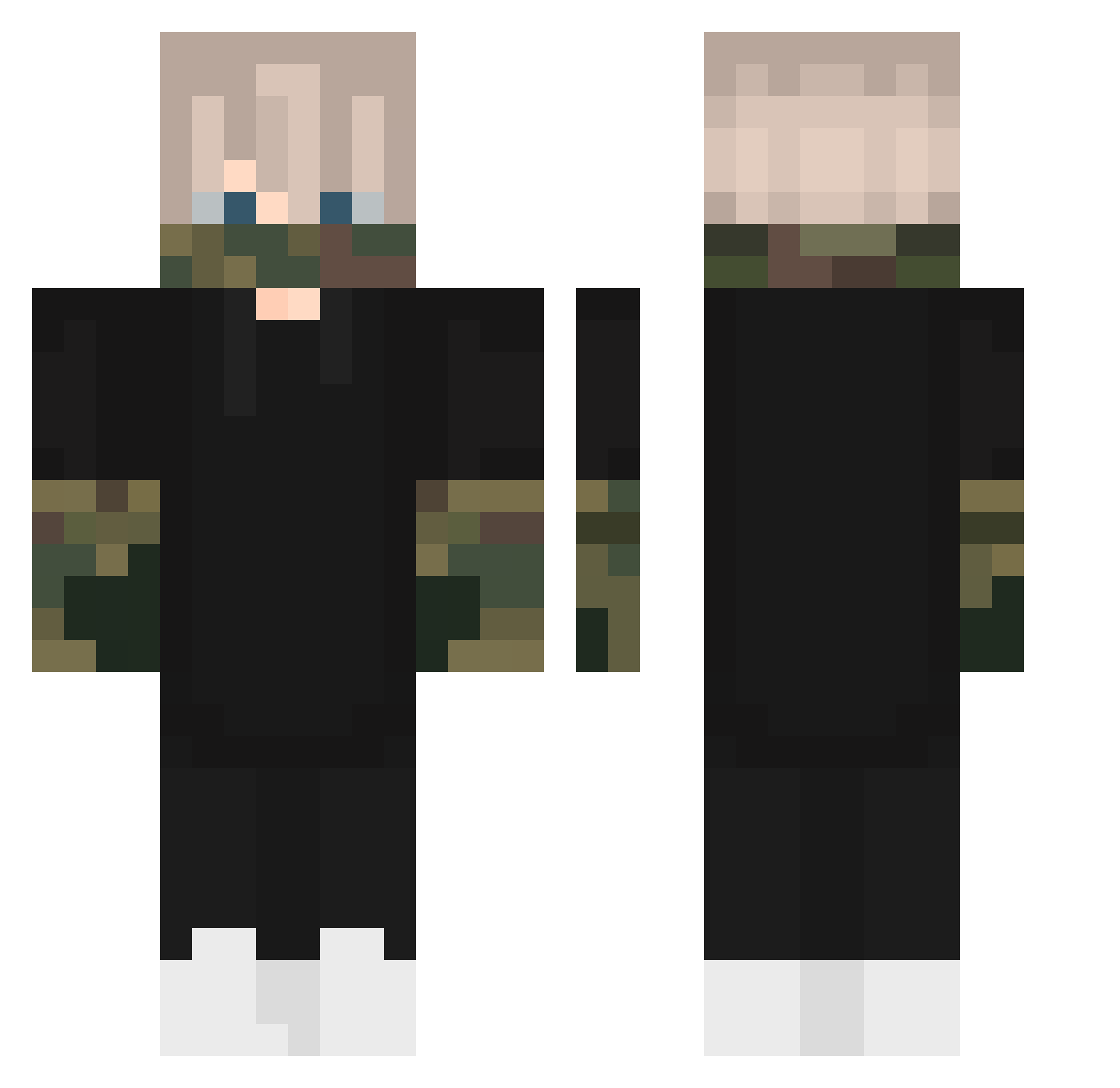 The_BodyWolf Minecraft skin, front and back view