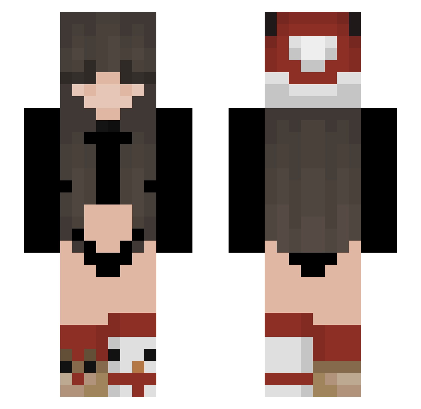 444oxygen Minecraft skin, front and back view