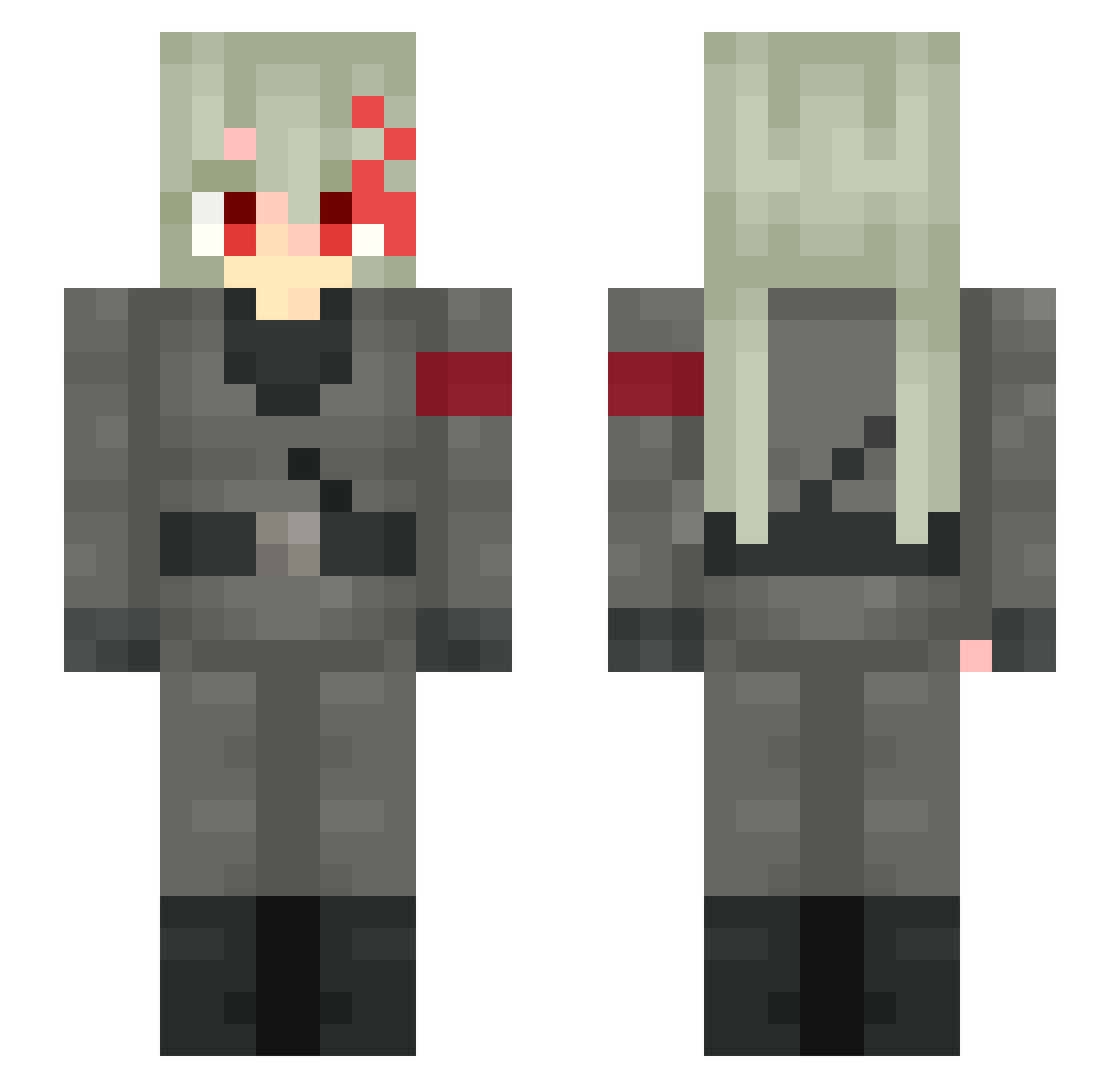 DoomCat327 Minecraft skin, front and back view