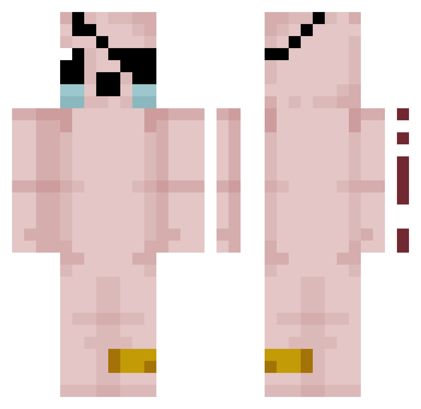 pumpkeeper Minecraft skin, front and back view