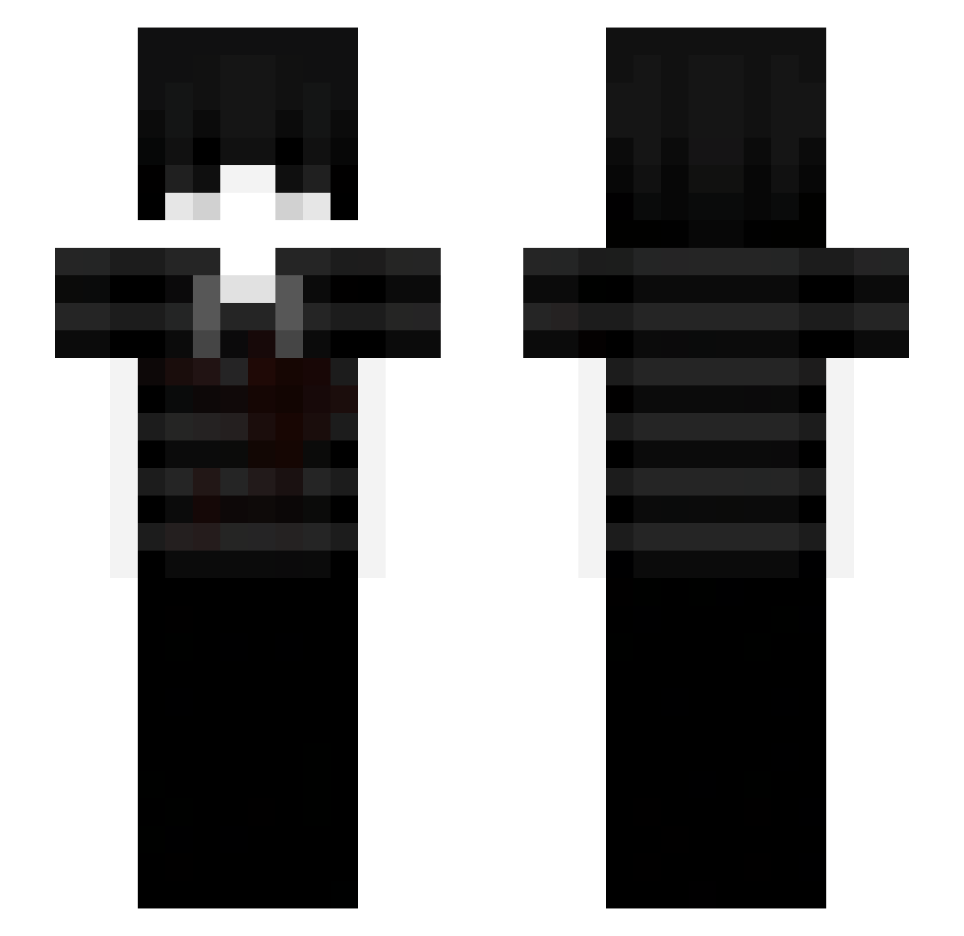 hurvein Minecraft skin, front and back view