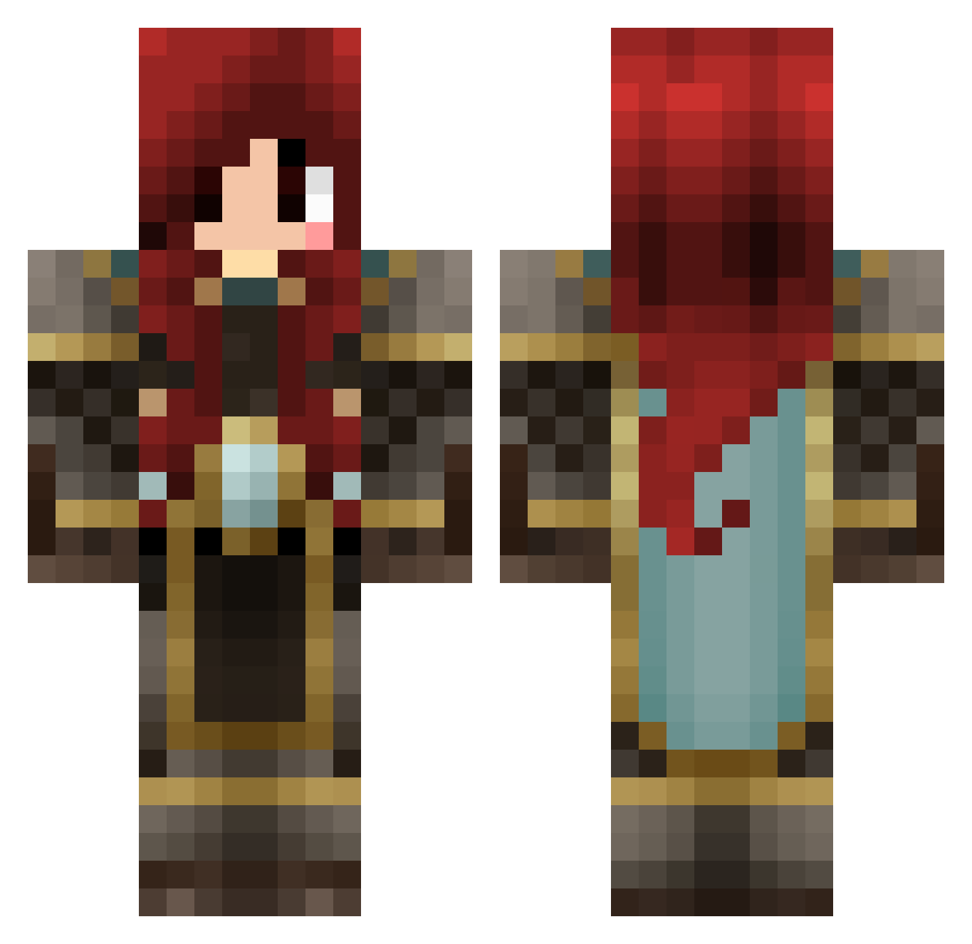 Sayoru Minecraft skin, front and back view