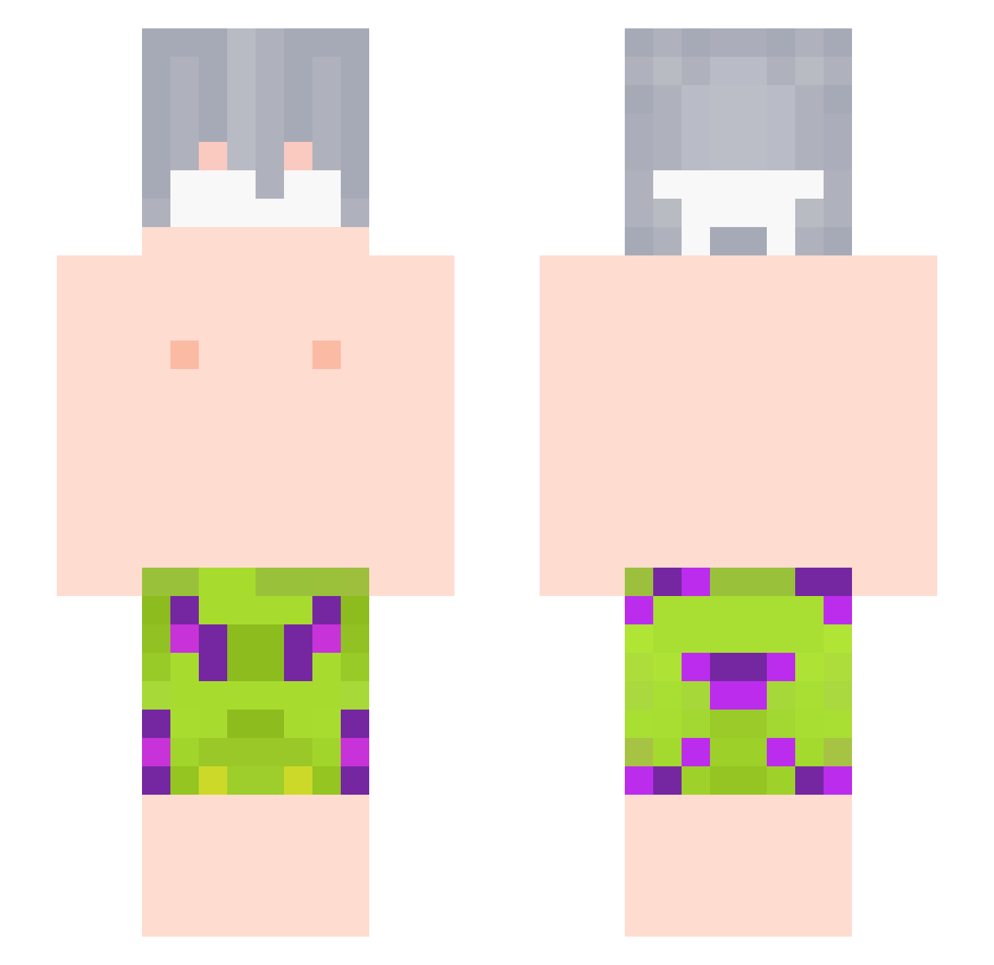 Cagyert Minecraft skin, front and back view