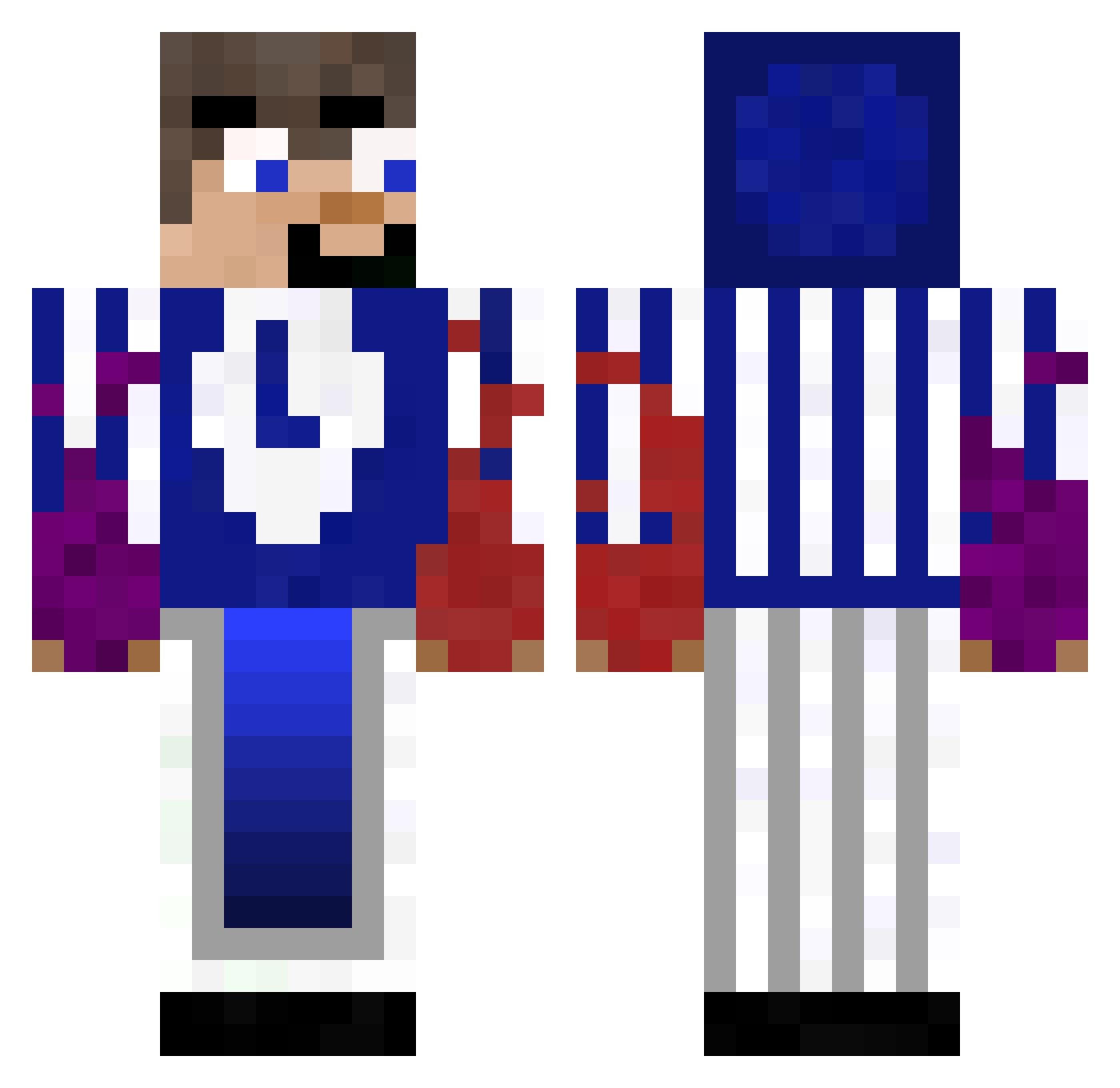 happyseq Minecraft skin, front and back view