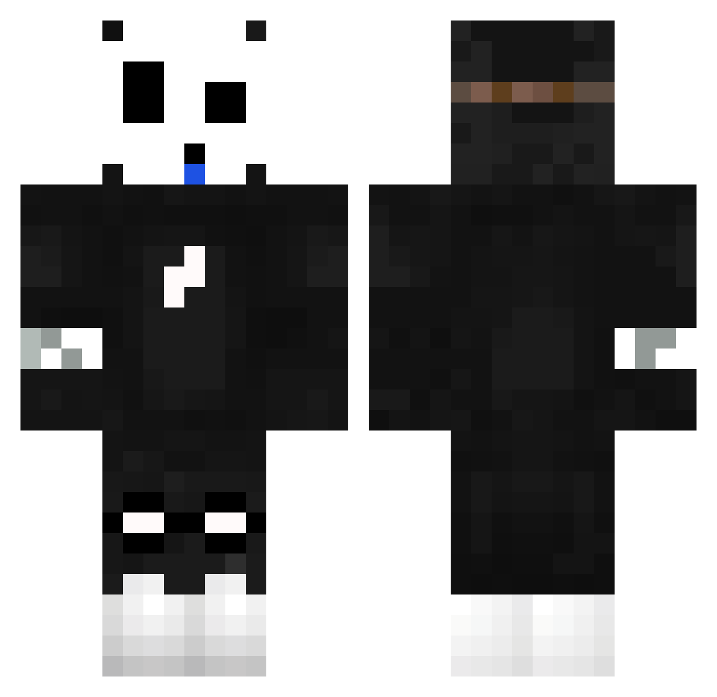 TotallyNotSweaty Minecraft skin, front and back view
