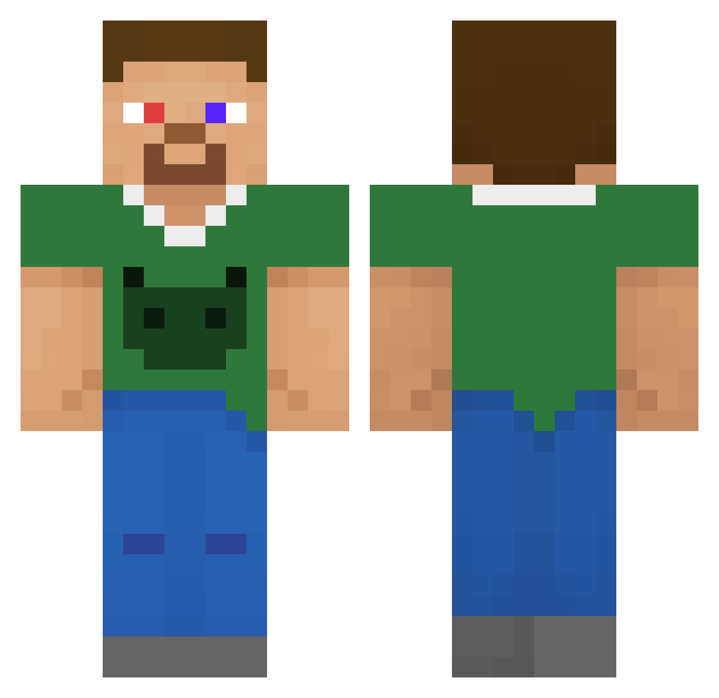 DoritosInTheSink Minecraft skin, front and back view