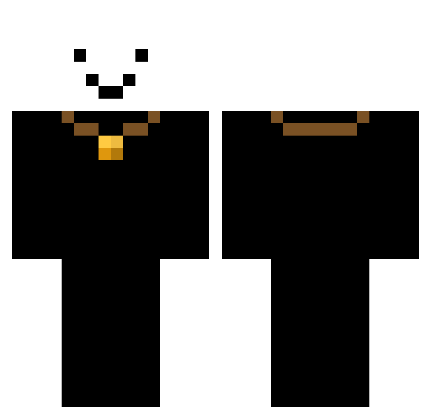 rather Minecraft skin, front and back view