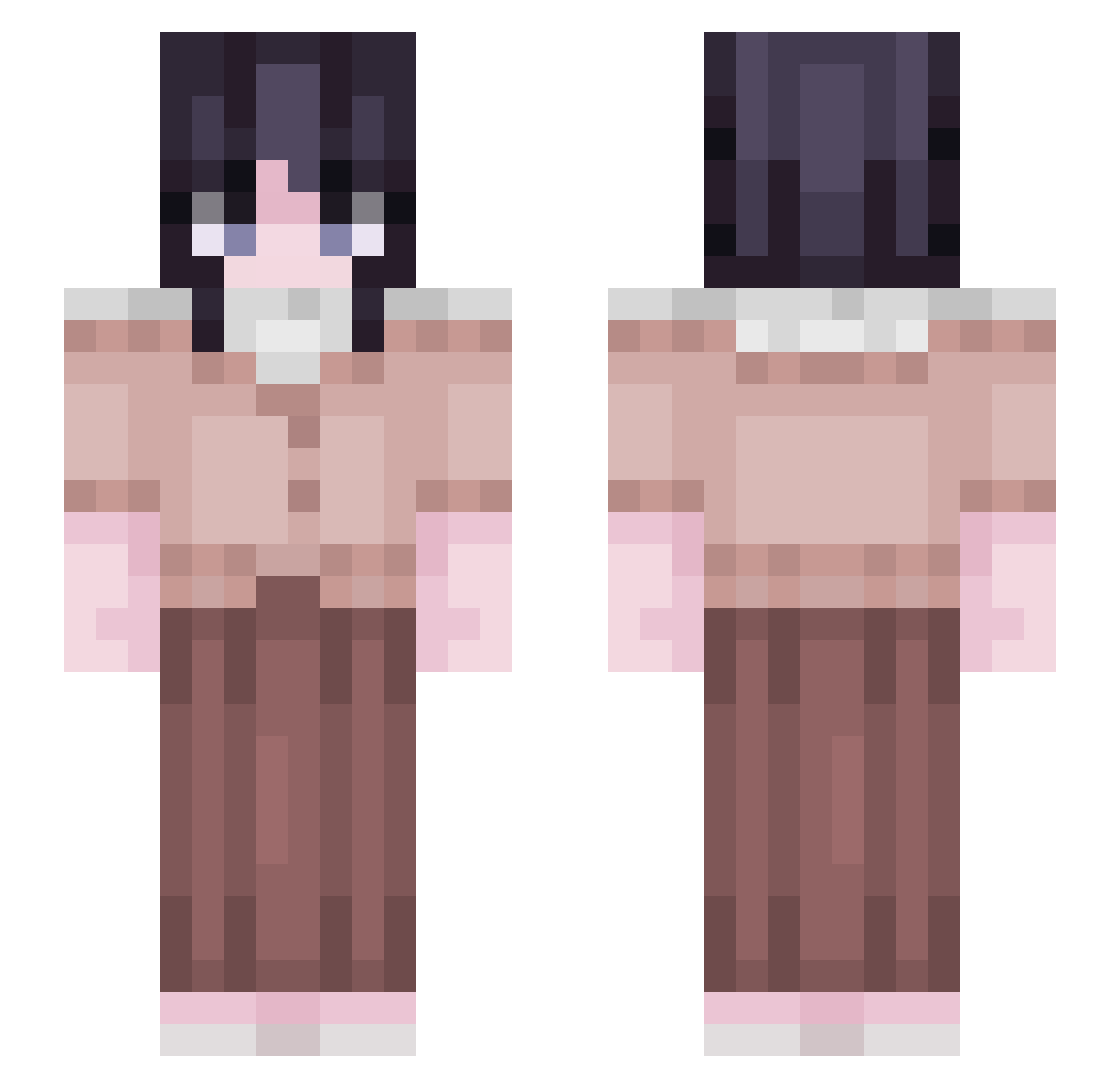 MERVOTTA Minecraft skin, front and back view