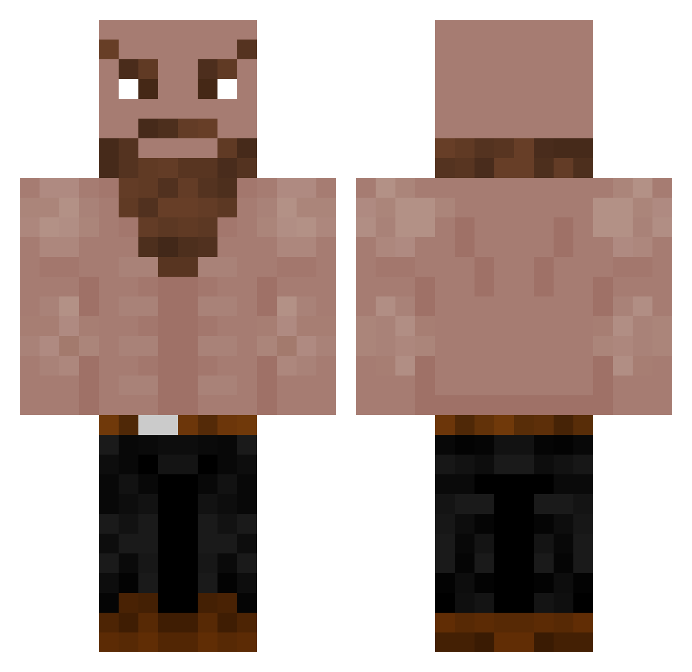 Wrathful Minecraft skin, front and back view