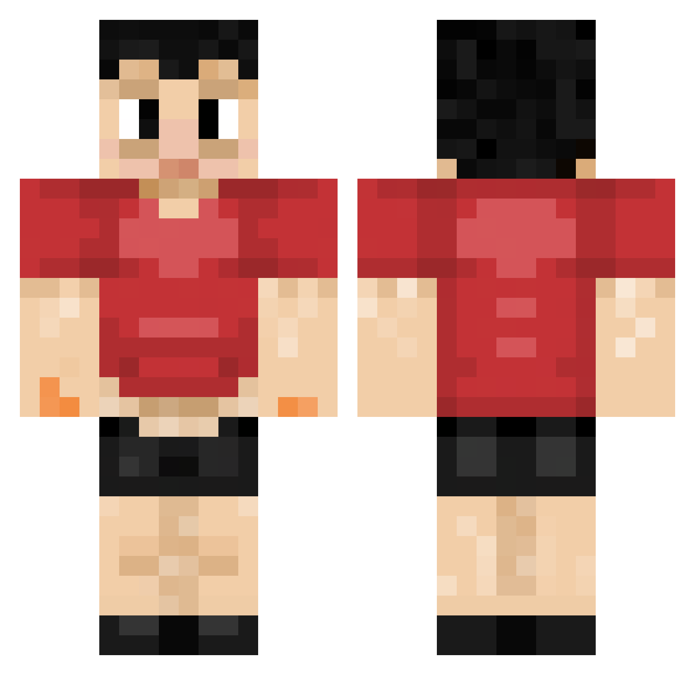LOCUASCB Minecraft skin, front and back view