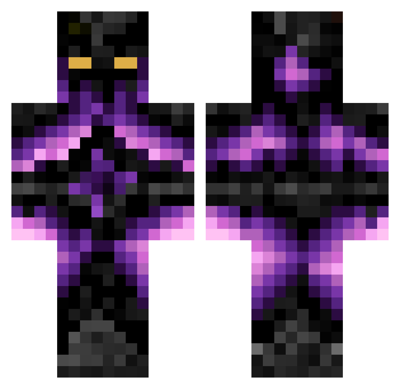IronFlameZ Minecraft skin, front and back view