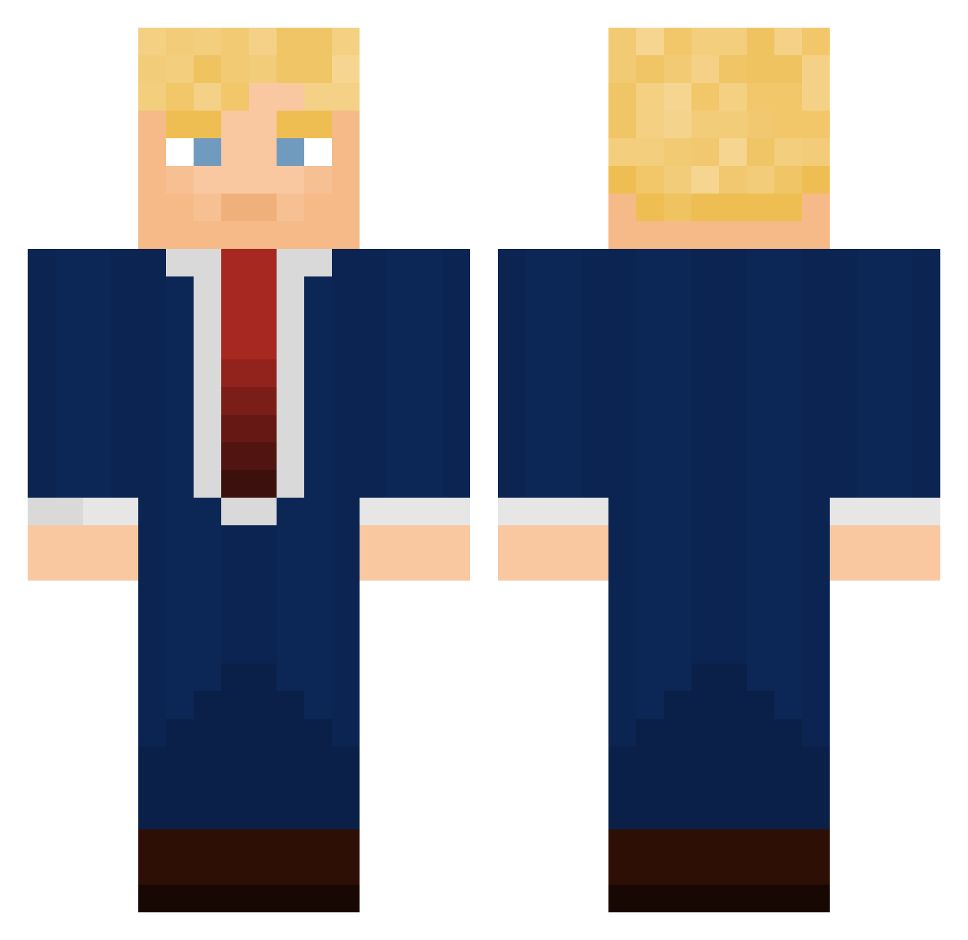 Yeeeze Minecraft skin, front and back view