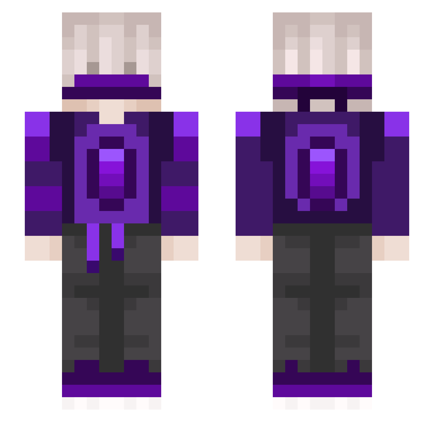 PlatinumSymbol Minecraft skin, front and back view