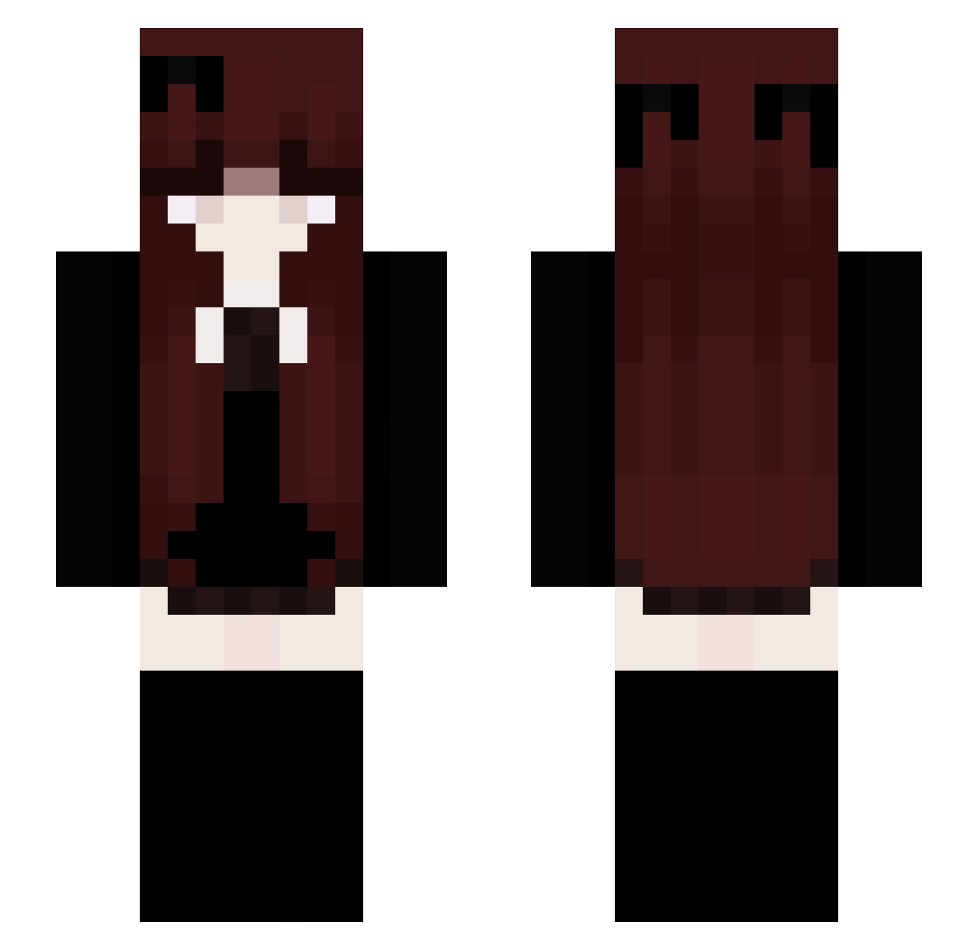 HerCuteBunny Minecraft skin, front and back view