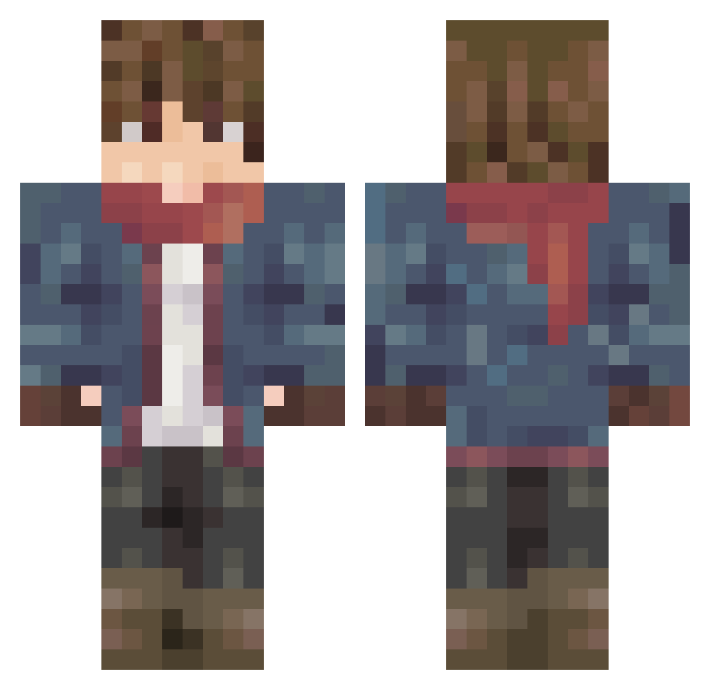 reizee Minecraft skin, front and back view