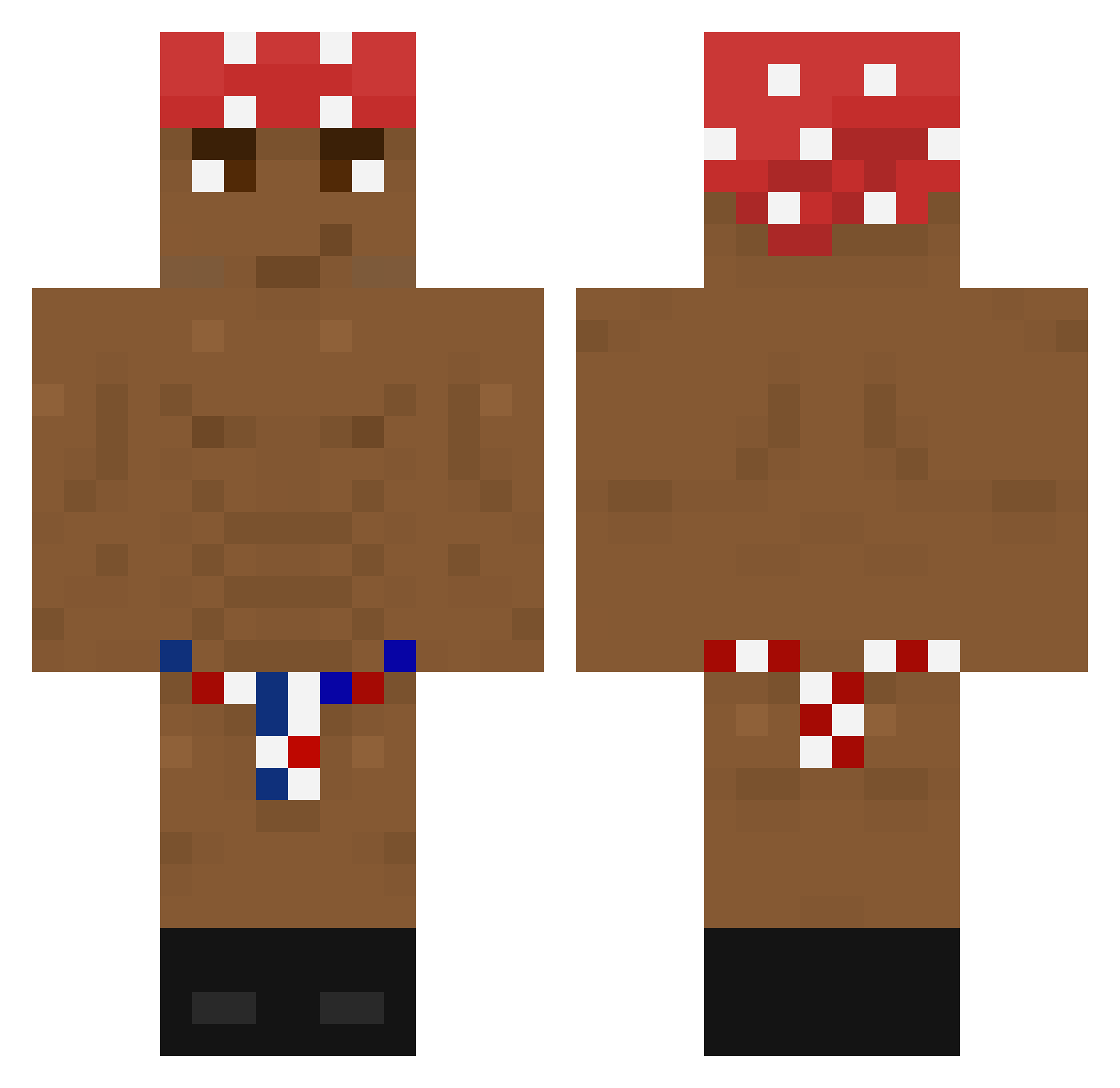 Pingu16z Minecraft skin, front and back view