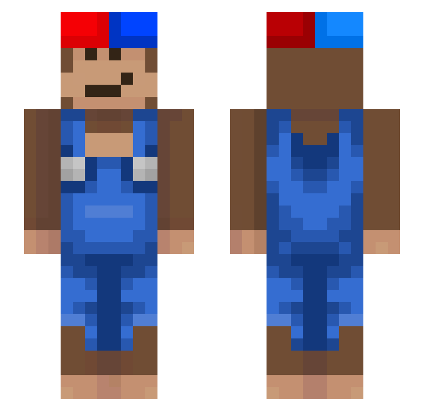 Skucks Minecraft skin, front and back view