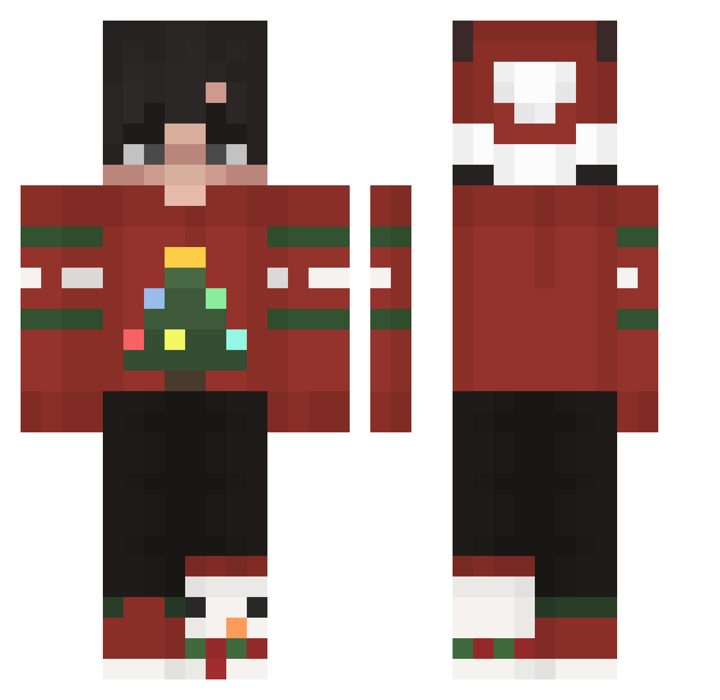 Ghoob00 Minecraft skin, front and back view