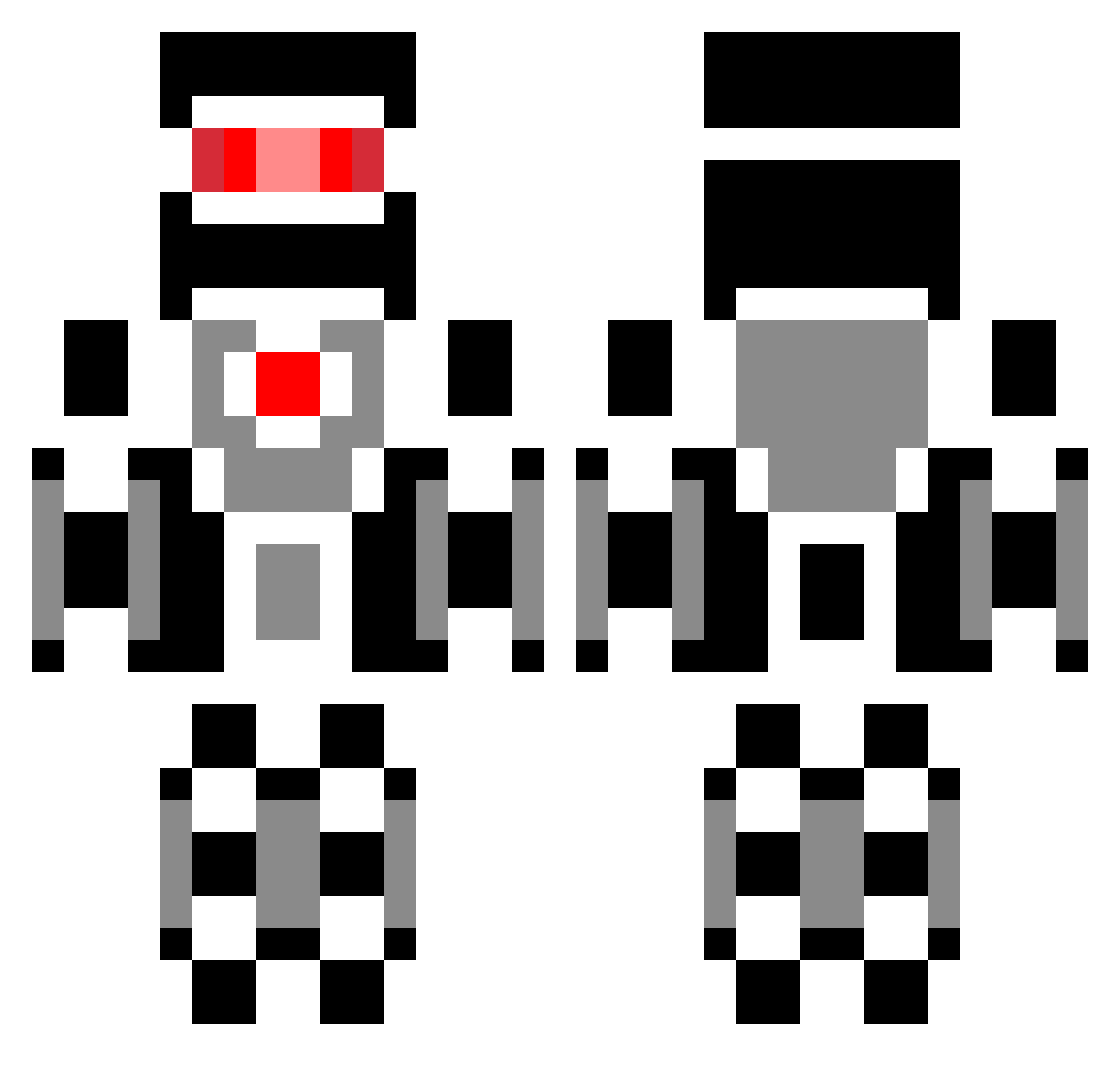 Mizar Minecraft skin, front and back view