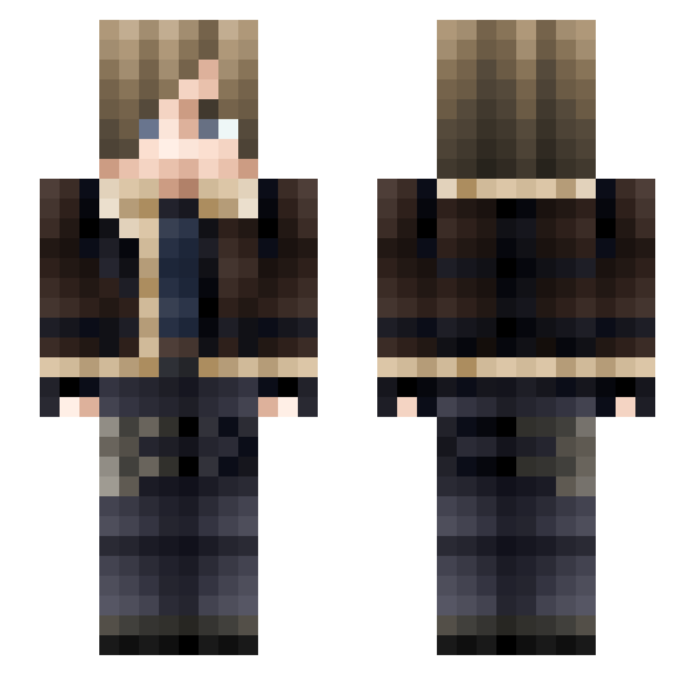 G4zer Minecraft skin, front and back view