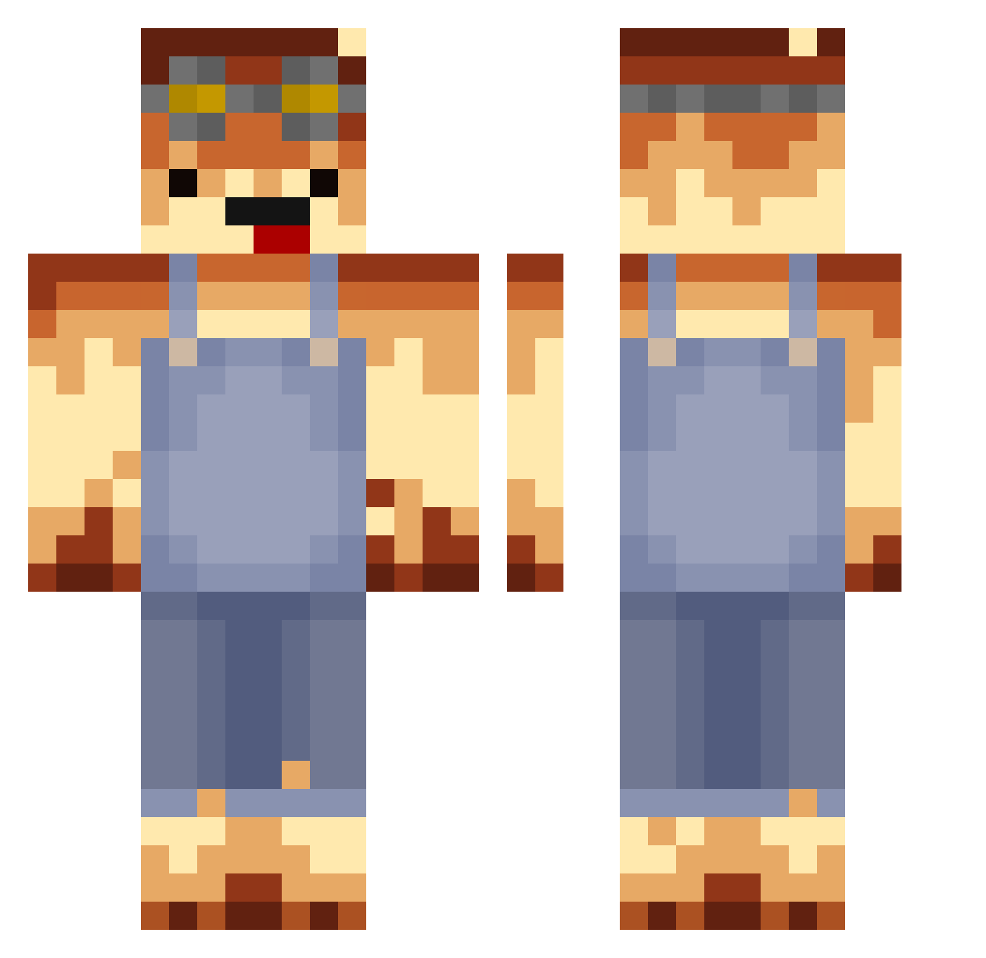 Flan_enjoyer Minecraft skin, front and back view