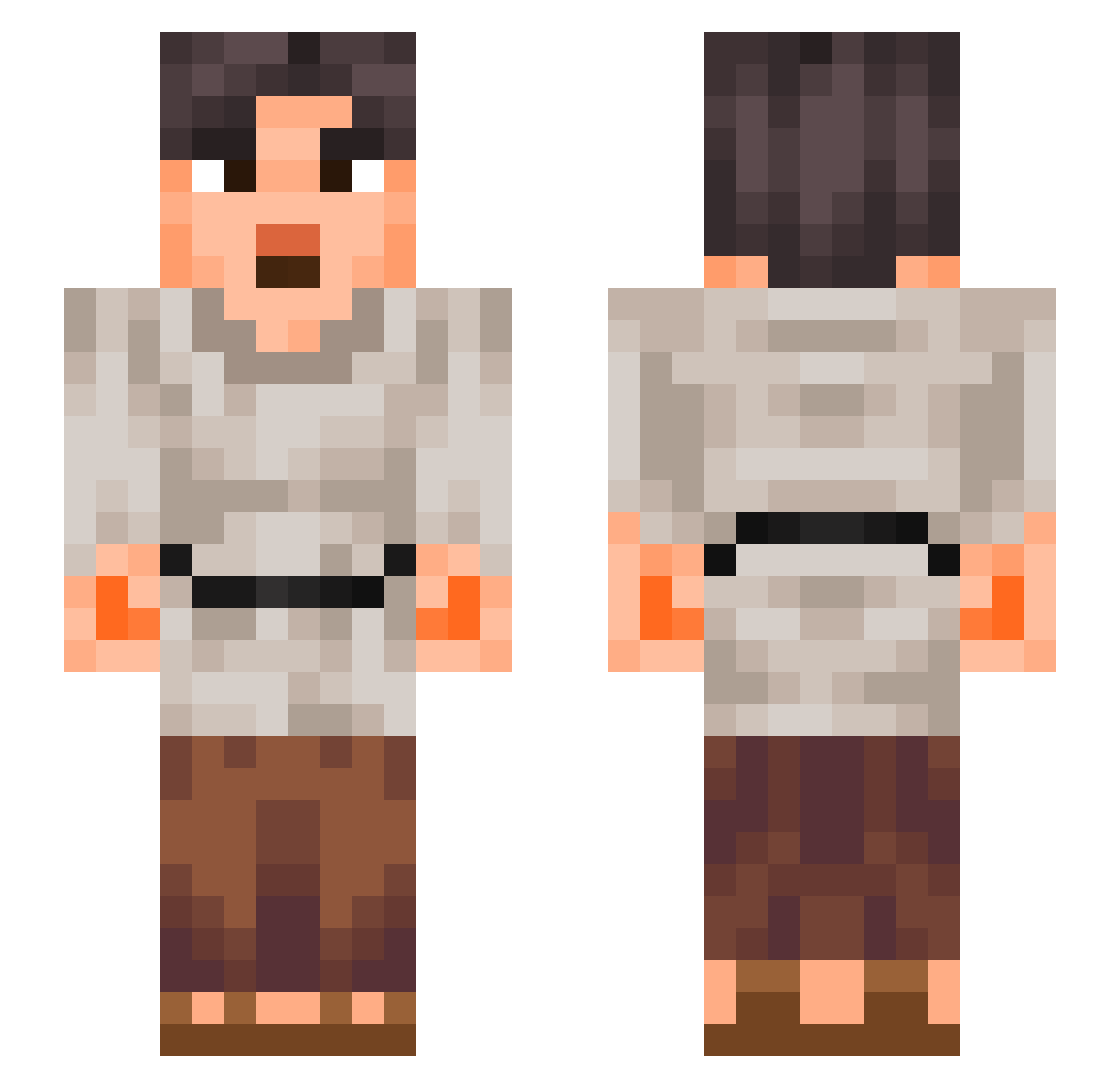 V3num_ Minecraft skin, front and back view