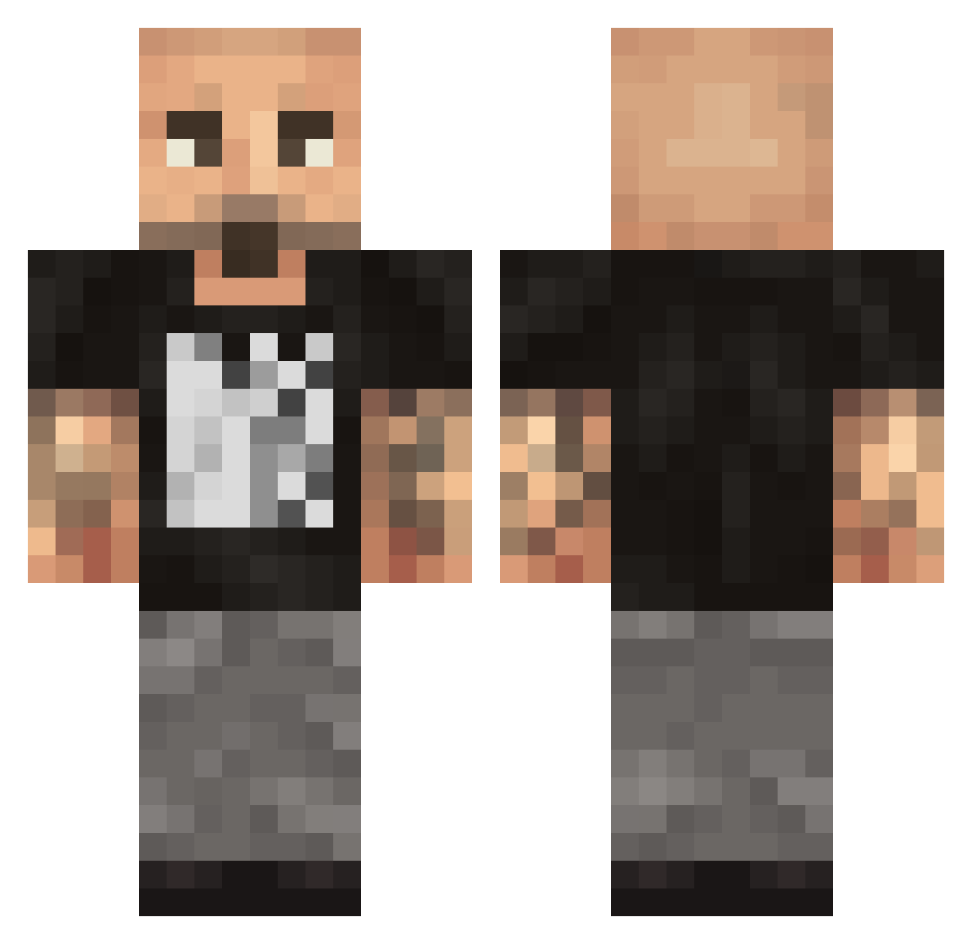 marlymickbutter Minecraft skin, front and back view