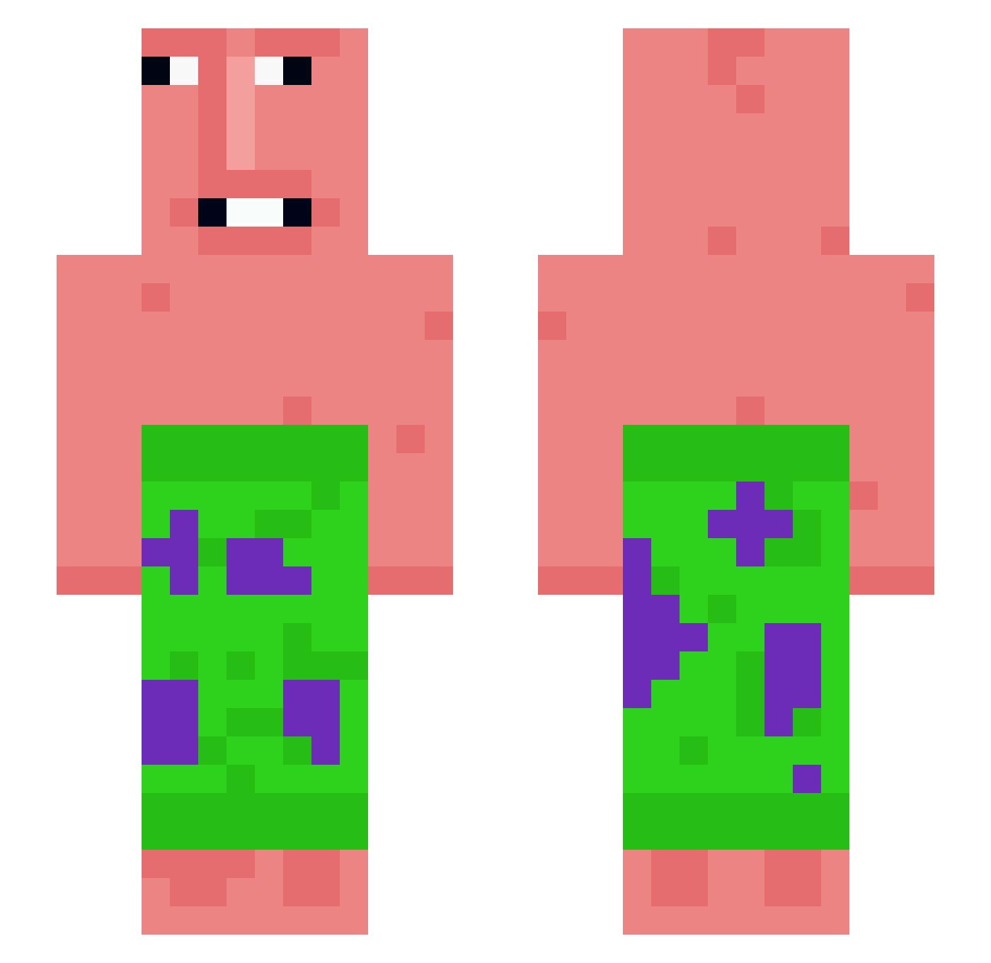 XHATZ3 Minecraft skin, front and back view