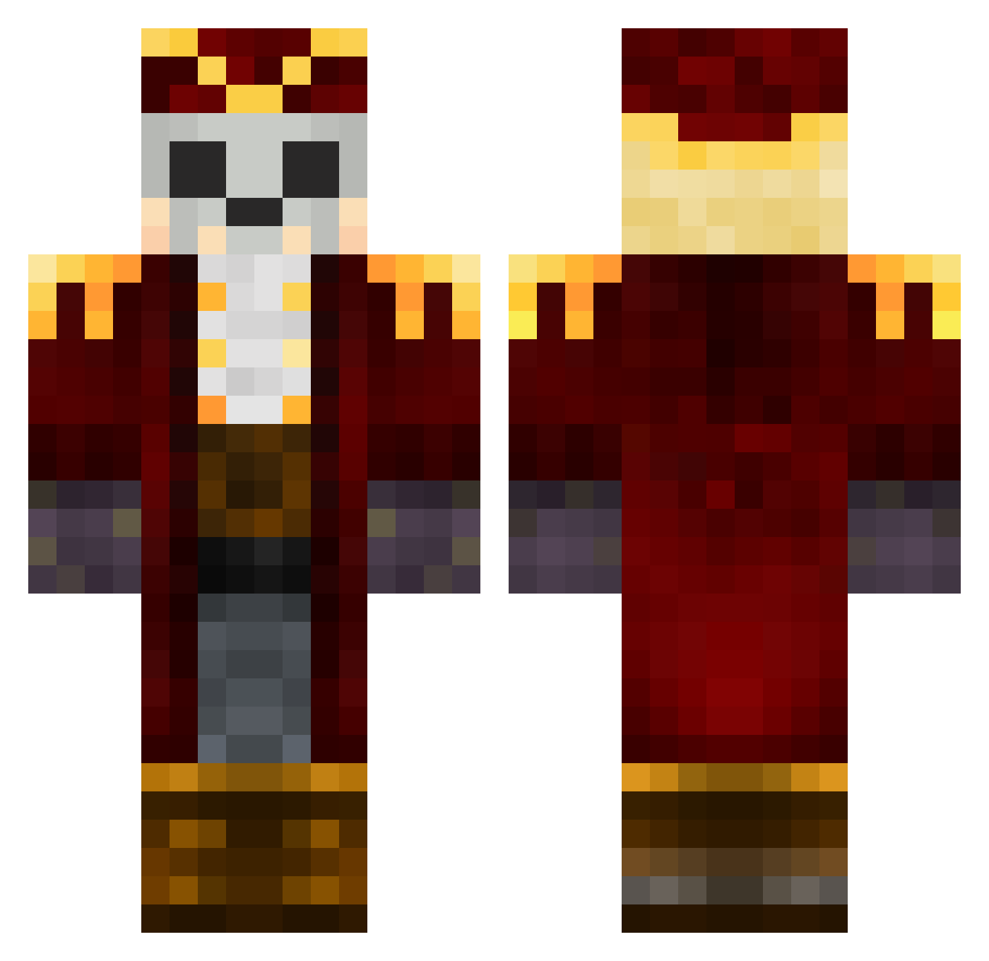Joker000009 Minecraft skin, front and back view