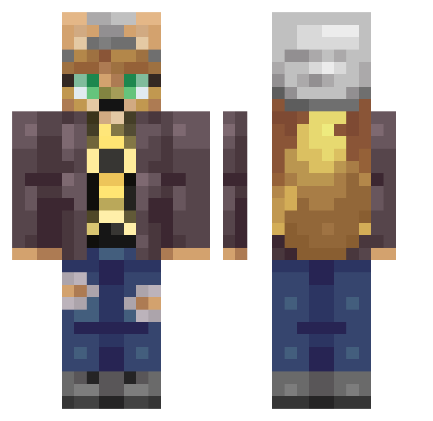 Praise_The__Sun Minecraft skin, front and back view