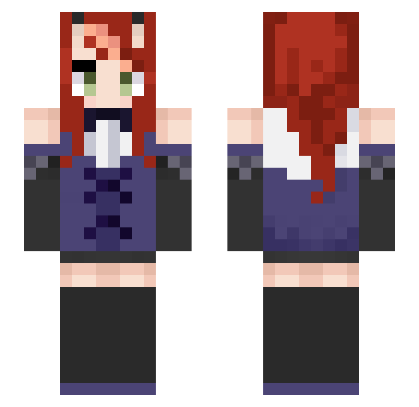 Ritsu_EN Minecraft skin, front and back view